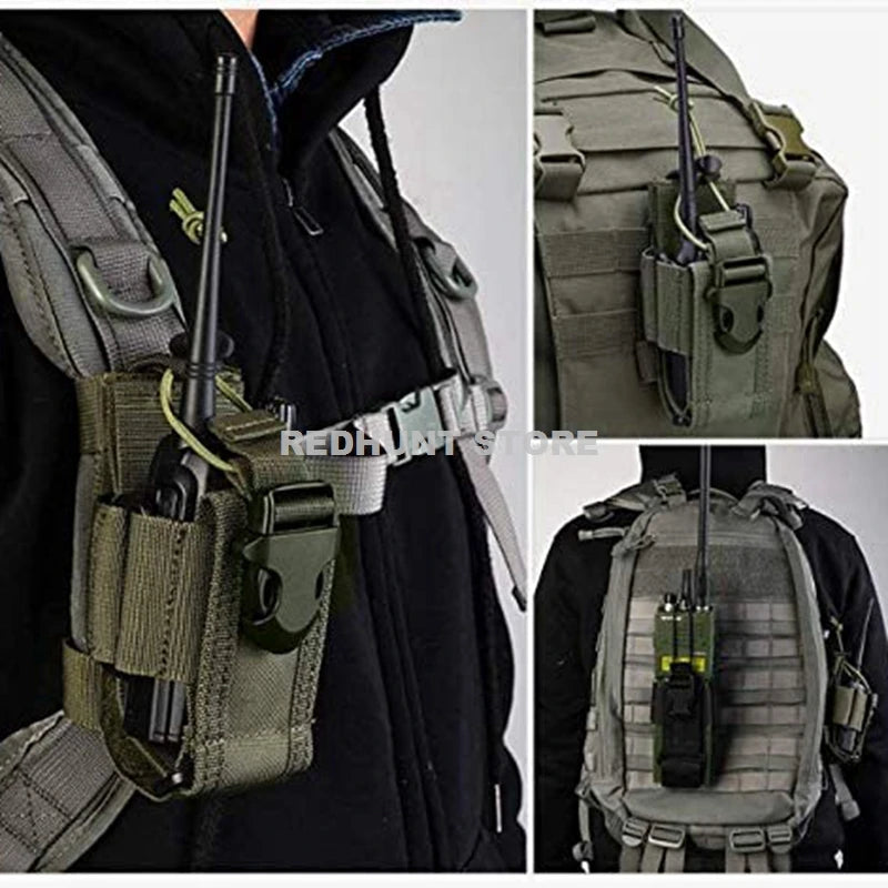 Adjustable Tactical Radio Holder Bag Molle Two Way Radio Holster Pouch