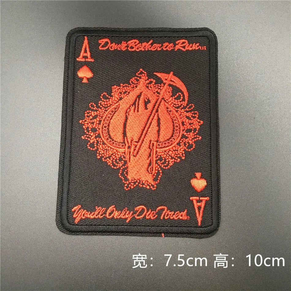 Ace of Spades Embroidery Patches