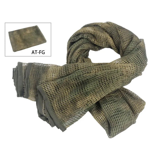 Military Tactical Scarf Veil Camo Mesh for Outdoor Camping Hunting