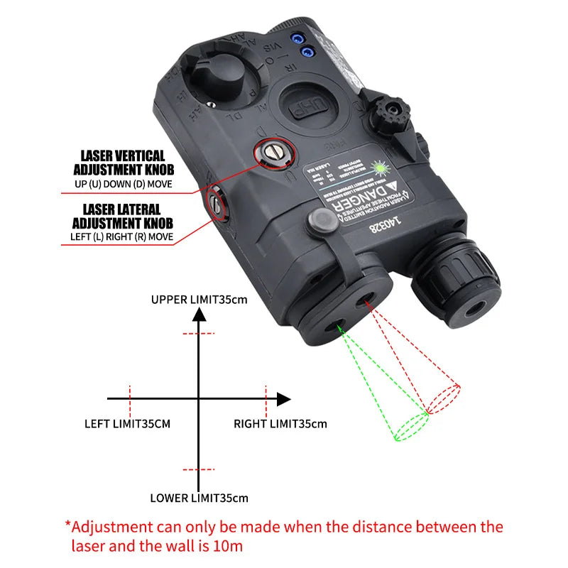 WADSN Tactical Red Dot Laser Green Blue +IR Version Indicator LED Light to Fit 20mm Rail