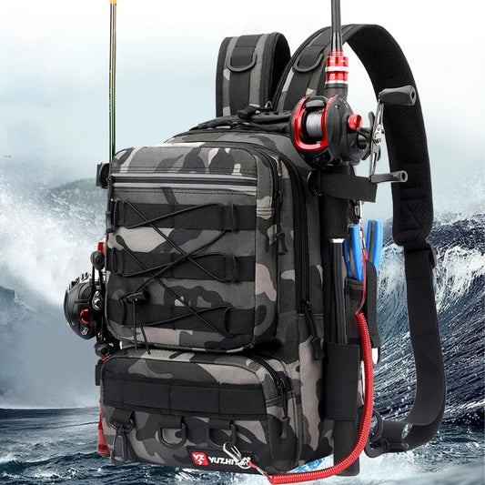 Camouflage Multi-functional Outdoor Camping Fishing Backpack