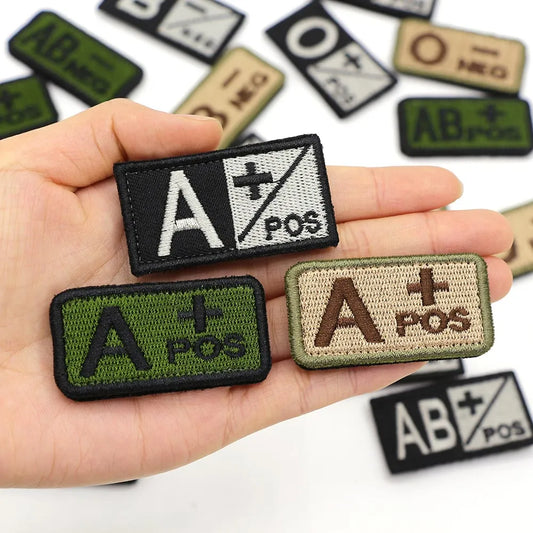 Blood Type Low Visibility Embroidery Patches