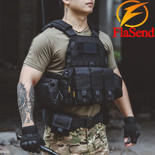 FlaSend Tactical Vest Multi functional Lightweight Training Plate Carrier