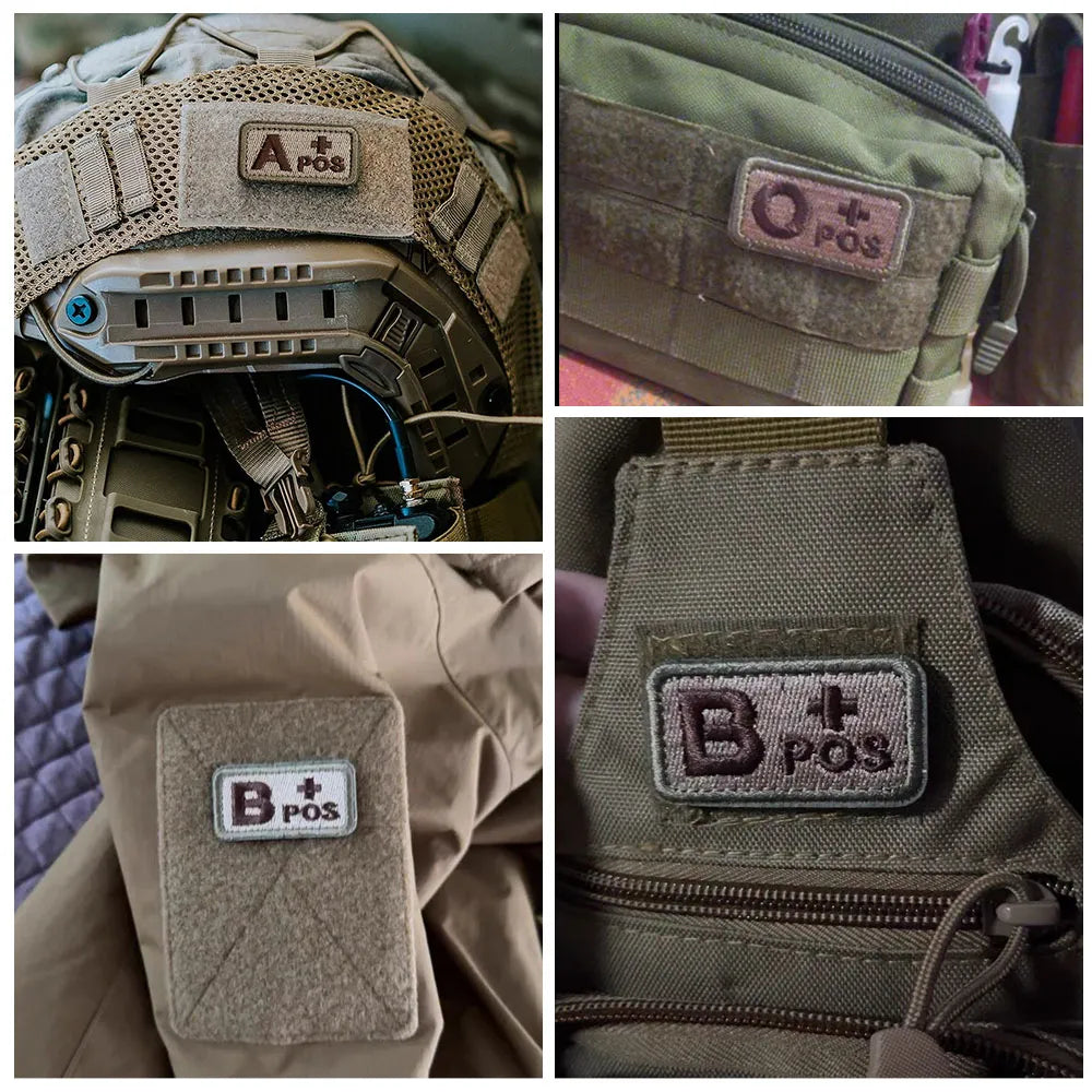 Blood Type Low Visibility Embroidery Patches